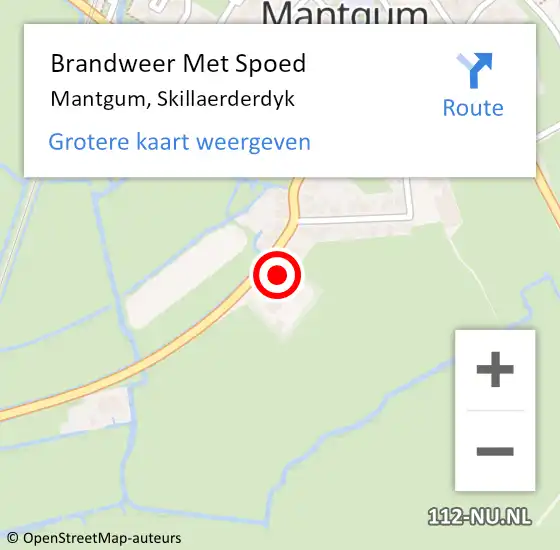 Locatie op kaart van de 112 melding: Brandweer Met Spoed Naar Mantgum, Skillaerderdyk op 10 november 2017 11:10