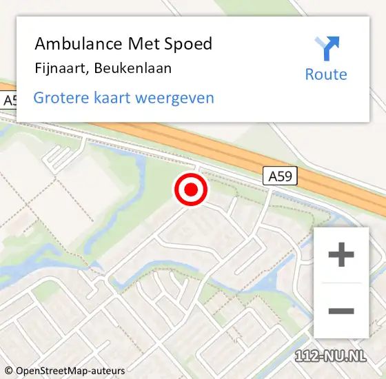 Locatie op kaart van de 112 melding: Ambulance Met Spoed Naar Fijnaart, Beukenlaan op 10 november 2017 11:19