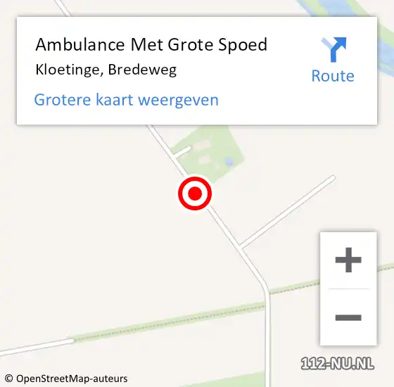 Locatie op kaart van de 112 melding: Ambulance Met Grote Spoed Naar Kloetinge, Bredeweg op 10 november 2017 13:39