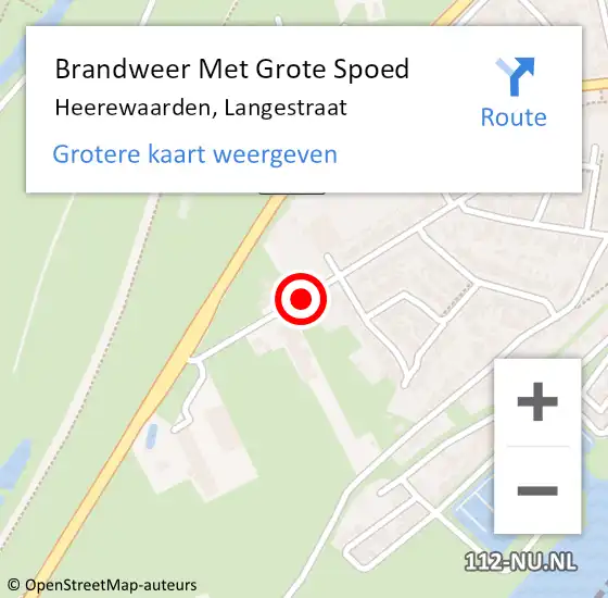 Locatie op kaart van de 112 melding: Brandweer Met Grote Spoed Naar Heerewaarden, Langestraat op 10 november 2017 15:06