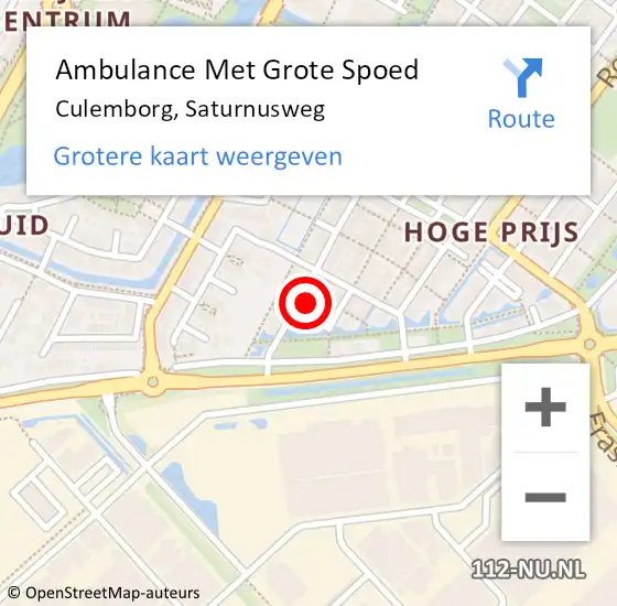 Locatie op kaart van de 112 melding: Ambulance Met Grote Spoed Naar Culemborg, Saturnusweg op 10 november 2017 15:24