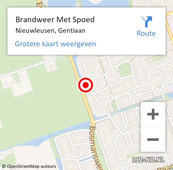 Locatie op kaart van de 112 melding: Brandweer Met Spoed Naar Nieuwleusen, Gentiaan op 10 november 2017 15:35