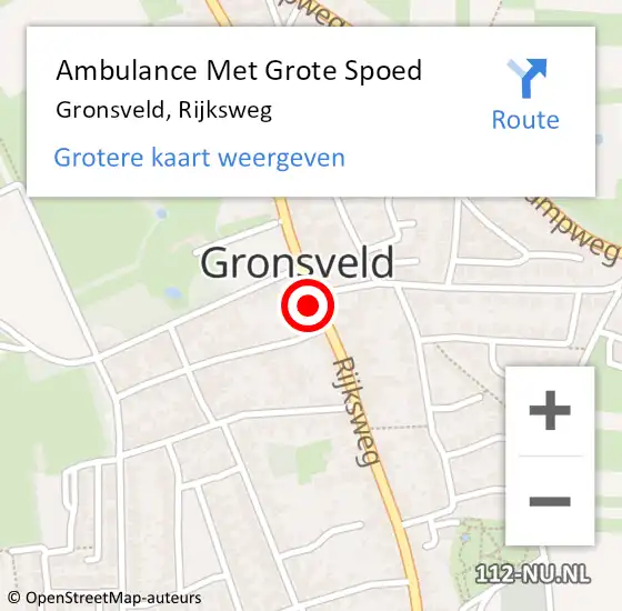 Locatie op kaart van de 112 melding: Ambulance Met Grote Spoed Naar Gronsveld, Rijksweg op 6 februari 2014 16:04