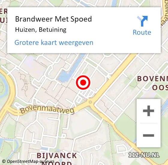 Locatie op kaart van de 112 melding: Brandweer Met Spoed Naar Huizen, Betuining op 10 november 2017 17:52