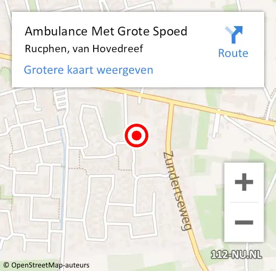 Locatie op kaart van de 112 melding: Ambulance Met Grote Spoed Naar Rucphen, van Hovedreef op 10 november 2017 18:21