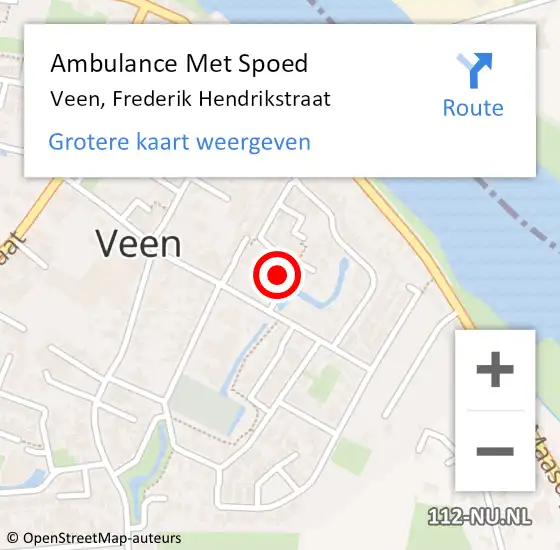 Locatie op kaart van de 112 melding: Ambulance Met Spoed Naar Veen, Frederik Hendrikstraat op 10 november 2017 19:40