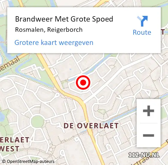 Locatie op kaart van de 112 melding: Brandweer Met Grote Spoed Naar Rosmalen, Reigerborch op 10 november 2017 20:14