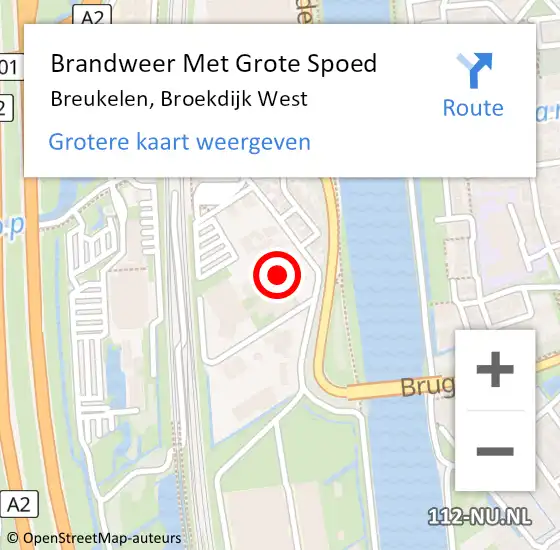 Locatie op kaart van de 112 melding: Brandweer Met Grote Spoed Naar Breukelen, Broekdijk West op 10 november 2017 20:41