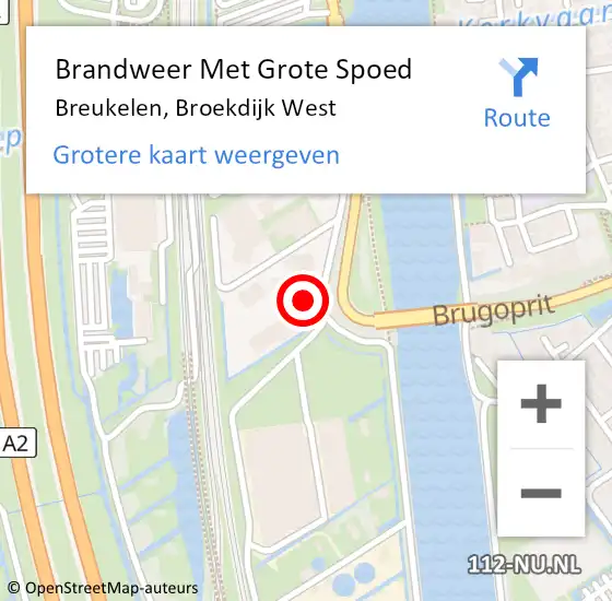 Locatie op kaart van de 112 melding: Brandweer Met Grote Spoed Naar Breukelen, Broekdijk West op 10 november 2017 20:51