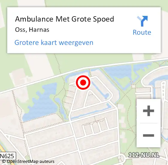 Locatie op kaart van de 112 melding: Ambulance Met Grote Spoed Naar Oss, Harnas op 10 november 2017 21:16