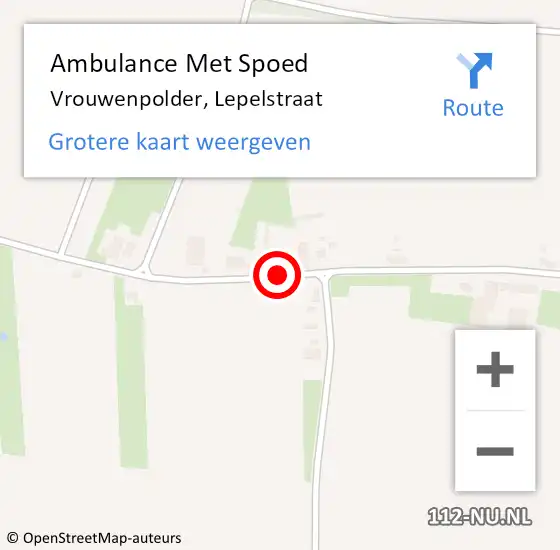 Locatie op kaart van de 112 melding: Ambulance Met Spoed Naar Vrouwenpolder, Lepelstraat op 10 november 2017 21:27