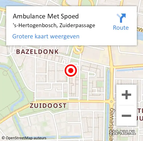 Locatie op kaart van de 112 melding: Ambulance Met Spoed Naar 's-Hertogenbosch, Zuiderpassage op 10 november 2017 22:40