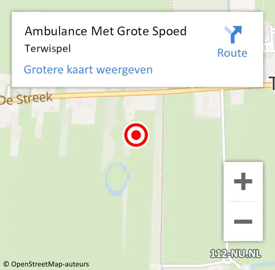 Locatie op kaart van de 112 melding: Ambulance Met Grote Spoed Naar Terwispel op 10 november 2017 22:42