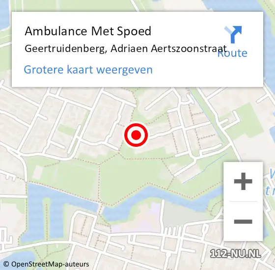 Locatie op kaart van de 112 melding: Ambulance Met Spoed Naar Geertruidenberg, Adriaen Aertszoonstraat op 10 november 2017 22:51