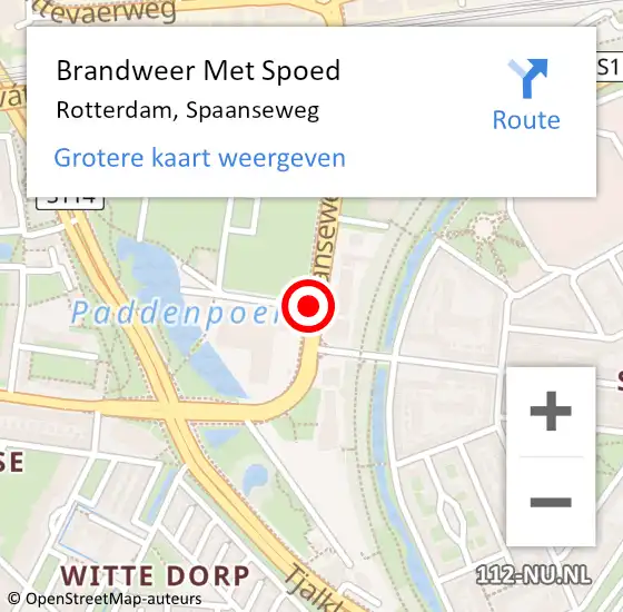 Locatie op kaart van de 112 melding: Brandweer Met Spoed Naar Rotterdam, Spaanseweg op 10 november 2017 23:14