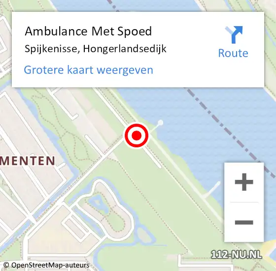 Locatie op kaart van de 112 melding: Ambulance Met Spoed Naar Spijkenisse, Hongerlandsedijk op 10 november 2017 23:24