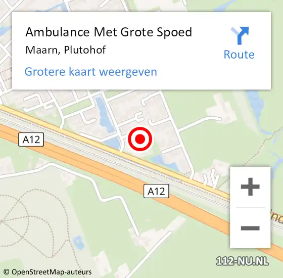 Locatie op kaart van de 112 melding: Ambulance Met Grote Spoed Naar Maarn, Plutohof op 10 november 2017 23:26