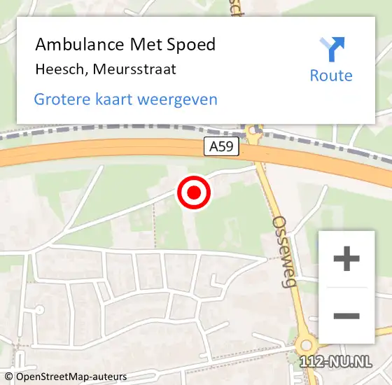 Locatie op kaart van de 112 melding: Ambulance Met Spoed Naar Heesch, Meursstraat op 11 november 2017 01:23