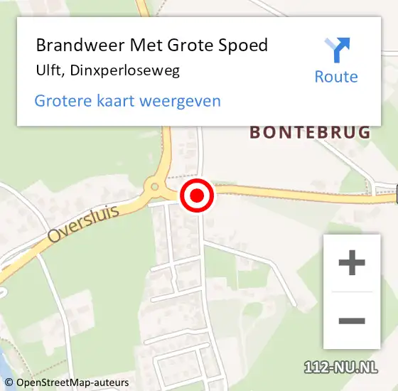 Locatie op kaart van de 112 melding: Brandweer Met Grote Spoed Naar Ulft, Dinxperloseweg op 11 november 2017 02:34