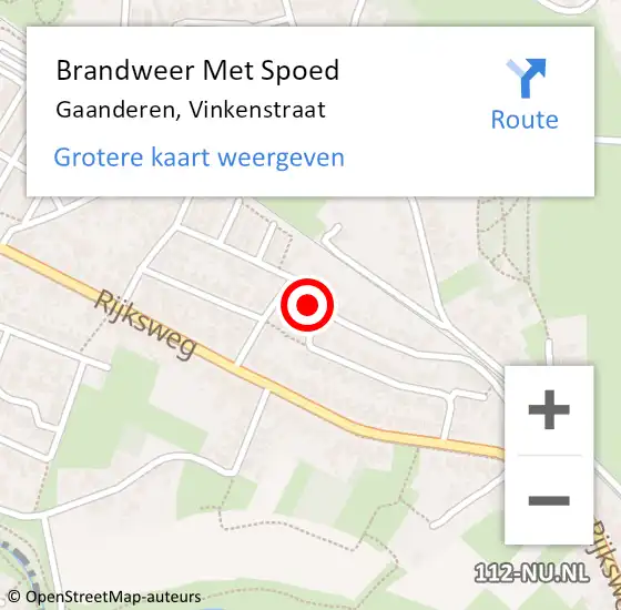 Locatie op kaart van de 112 melding: Brandweer Met Spoed Naar Gaanderen, Vinkenstraat op 11 november 2017 06:43