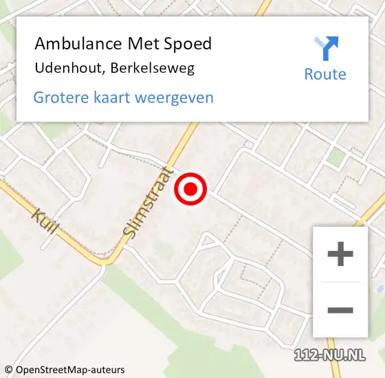 Locatie op kaart van de 112 melding: Ambulance Met Spoed Naar Udenhout, Berkelseweg op 11 november 2017 07:16