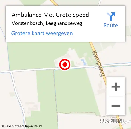 Locatie op kaart van de 112 melding: Ambulance Met Grote Spoed Naar Vorstenbosch, Leeghandseweg op 11 november 2017 09:20