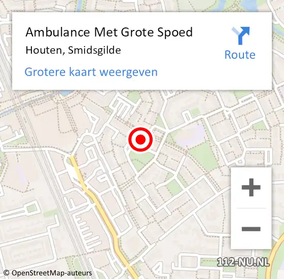 Locatie op kaart van de 112 melding: Ambulance Met Grote Spoed Naar Houten, Smidsgilde op 11 november 2017 10:16