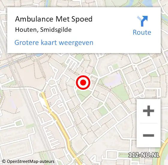 Locatie op kaart van de 112 melding: Ambulance Met Spoed Naar Houten, Smidsgilde op 11 november 2017 10:33