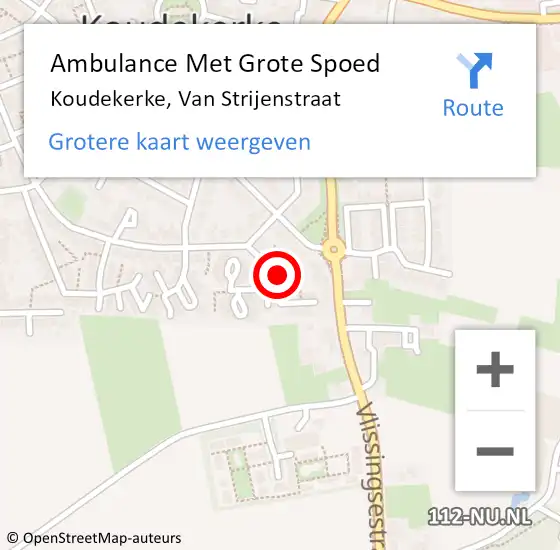 Locatie op kaart van de 112 melding: Ambulance Met Grote Spoed Naar Koudekerke, Van Strijenstraat op 11 november 2017 11:03