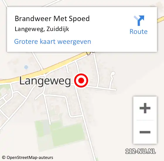 Locatie op kaart van de 112 melding: Brandweer Met Spoed Naar Langeweg, Zuiddijk op 11 november 2017 12:09