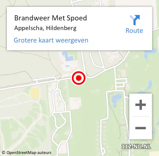 Locatie op kaart van de 112 melding: Brandweer Met Spoed Naar Appelscha, Hildenberg op 11 november 2017 12:34