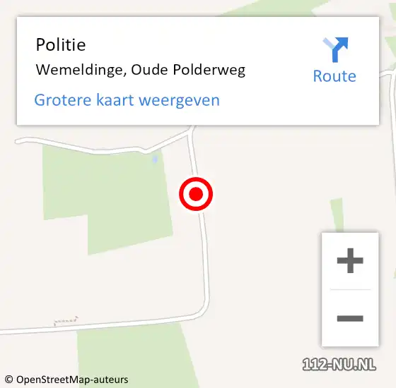 Locatie op kaart van de 112 melding: Politie Wemeldinge, Oude Polderweg op 11 november 2017 13:35