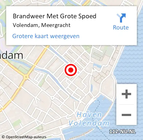 Locatie op kaart van de 112 melding: Brandweer Met Grote Spoed Naar Volendam, Meergracht op 11 november 2017 15:40