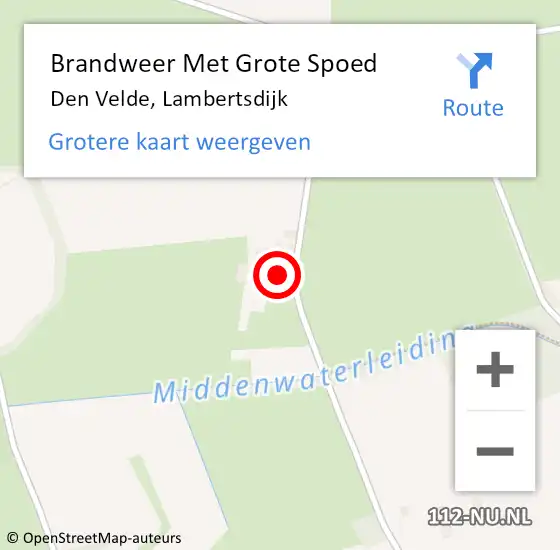 Locatie op kaart van de 112 melding: Brandweer Met Grote Spoed Naar Den Velde, Lambertsdijk op 11 november 2017 16:35