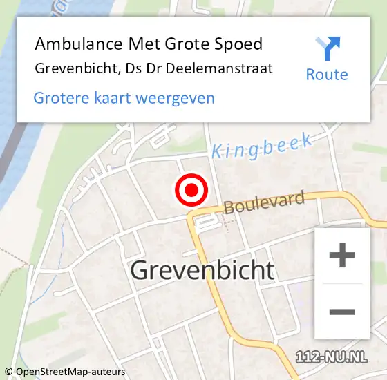 Locatie op kaart van de 112 melding: Ambulance Met Grote Spoed Naar Grevenbicht, Ds Dr Deelemanstraat op 6 februari 2014 17:38