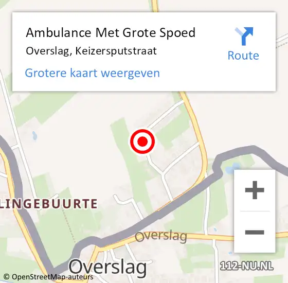 Locatie op kaart van de 112 melding: Ambulance Met Grote Spoed Naar Overslag, Keizersputstraat op 11 november 2017 17:01