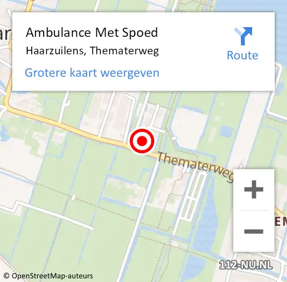 Locatie op kaart van de 112 melding: Ambulance Met Spoed Naar Haarzuilens, Thematerweg op 11 november 2017 17:45