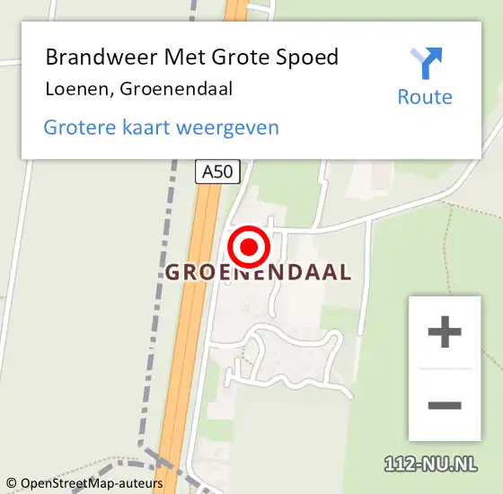 Locatie op kaart van de 112 melding: Brandweer Met Grote Spoed Naar Loenen, Groenendaal op 11 november 2017 17:53