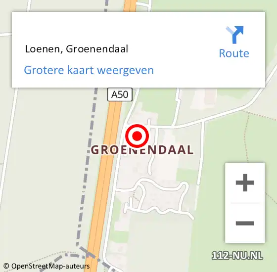 Locatie op kaart van de 112 melding:  Loenen, Groenendaal op 11 november 2017 17:55