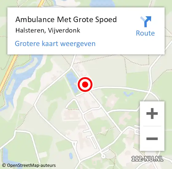 Locatie op kaart van de 112 melding: Ambulance Met Grote Spoed Naar Halsteren, Vijverdonk op 11 november 2017 18:32