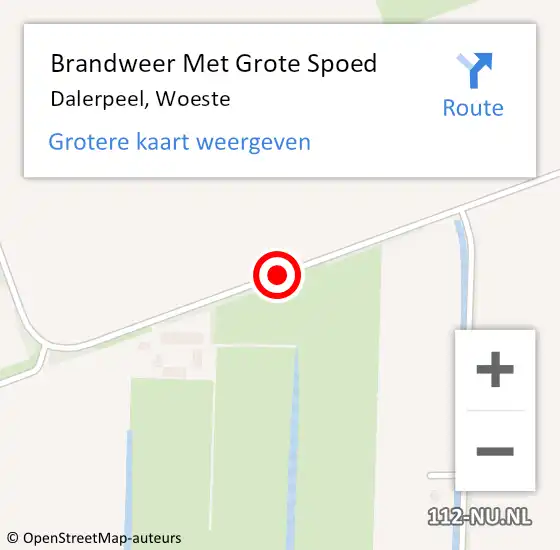 Locatie op kaart van de 112 melding: Brandweer Met Grote Spoed Naar Dalerpeel, Woeste op 11 november 2017 18:52