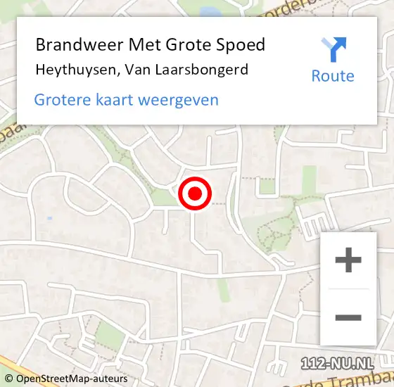 Locatie op kaart van de 112 melding: Brandweer Met Grote Spoed Naar Heythuysen, Van Laarsbongerd op 11 november 2017 20:04