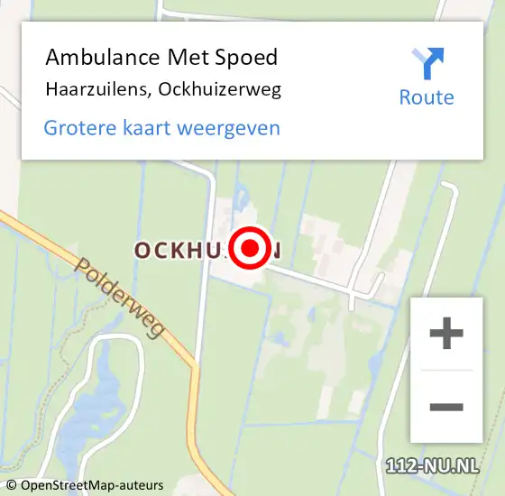 Locatie op kaart van de 112 melding: Ambulance Met Spoed Naar Haarzuilens, Ockhuizerweg op 11 november 2017 22:02