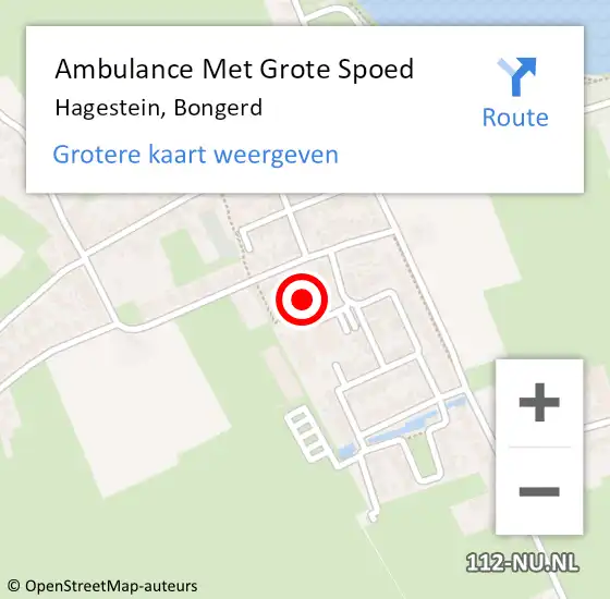 Locatie op kaart van de 112 melding: Ambulance Met Grote Spoed Naar Hagestein, Bongerd op 11 november 2017 22:32