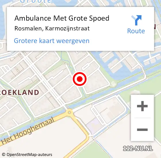 Locatie op kaart van de 112 melding: Ambulance Met Grote Spoed Naar Rosmalen, Karmozijnstraat op 12 november 2017 00:55