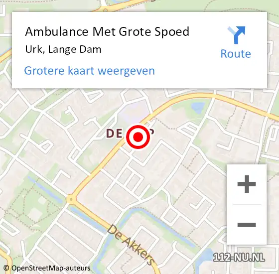 Locatie op kaart van de 112 melding: Ambulance Met Grote Spoed Naar Urk, Lange Dam op 12 november 2017 02:08