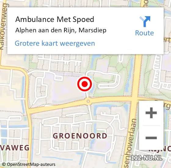 Locatie op kaart van de 112 melding: Ambulance Met Spoed Naar Alphen aan den Rijn, Marsdiep op 12 november 2017 02:54