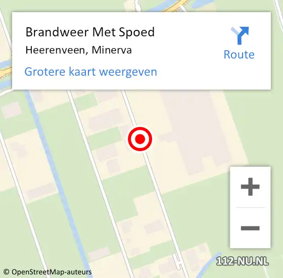 Locatie op kaart van de 112 melding: Brandweer Met Spoed Naar Heerenveen, Minerva op 12 november 2017 04:07