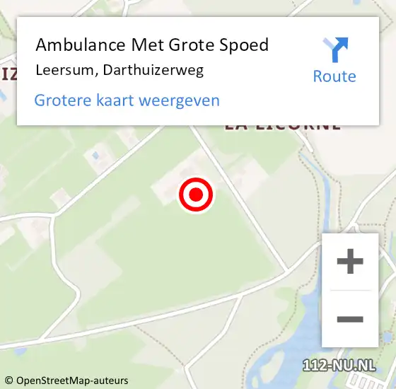 Locatie op kaart van de 112 melding: Ambulance Met Grote Spoed Naar Leersum, Darthuizerweg op 12 november 2017 04:25