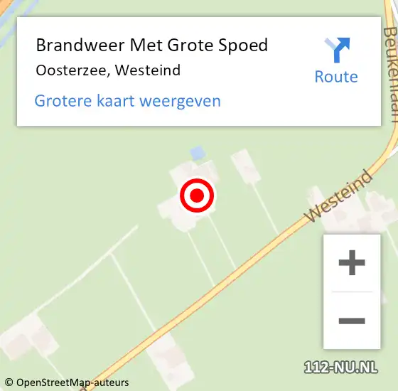 Locatie op kaart van de 112 melding: Brandweer Met Grote Spoed Naar Oosterzee, Westeind op 12 november 2017 05:53